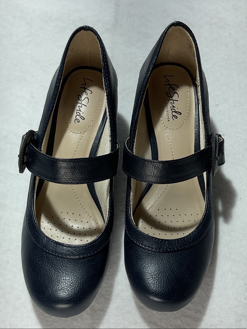 Life Stride Rozz Navy Mary Jane Block Heel Pumps with Buckle - Picture 5 of 8